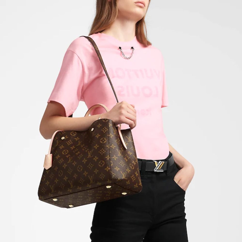 [Premium Quality] – Louis Vuitton Montaigne MM Monogram Coated Canvas Brown 13 Inches M41056
