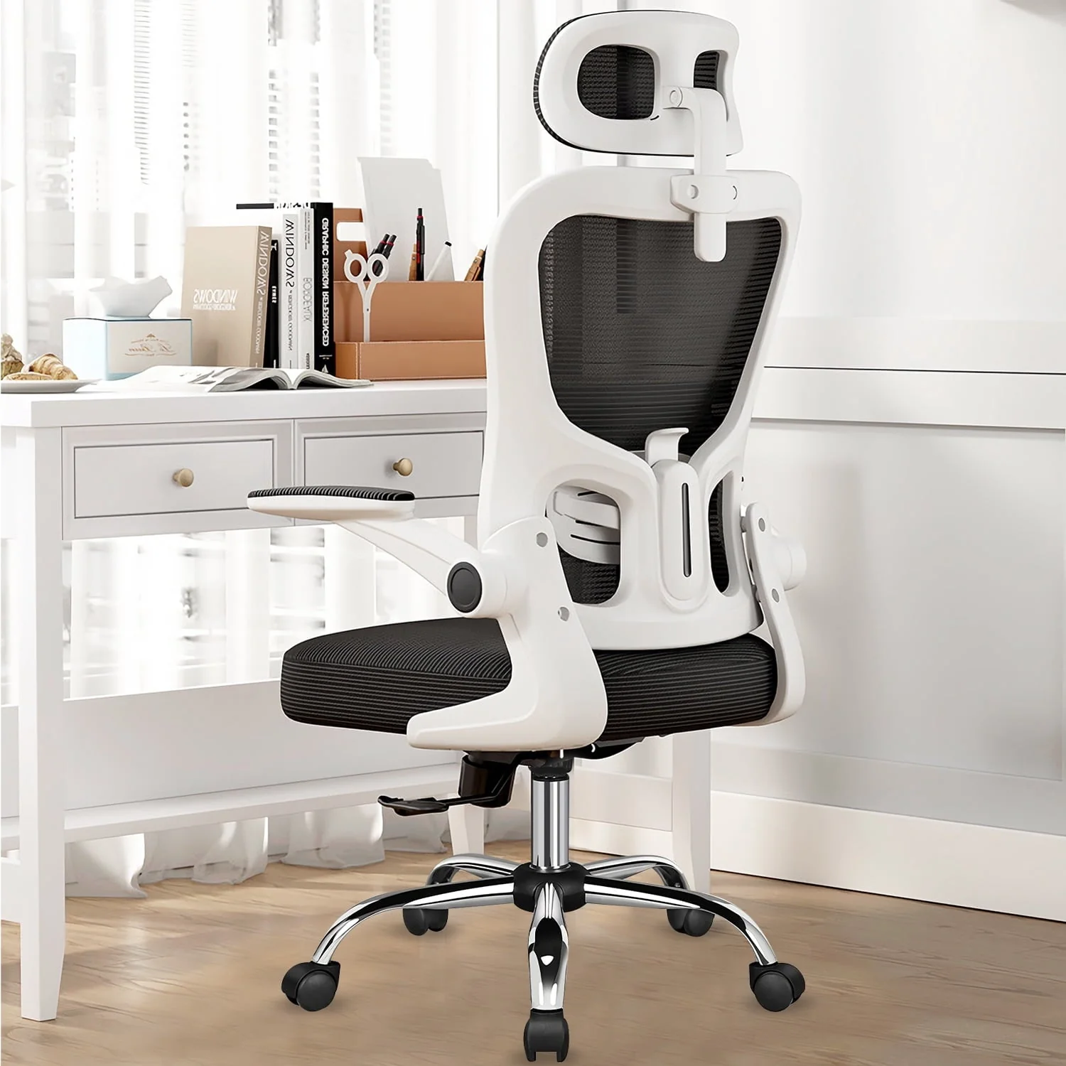 Blarity Ergonomic Office Chair, High Back Mesh Desk Chair with Lumbar Support and Adjustable Headrest