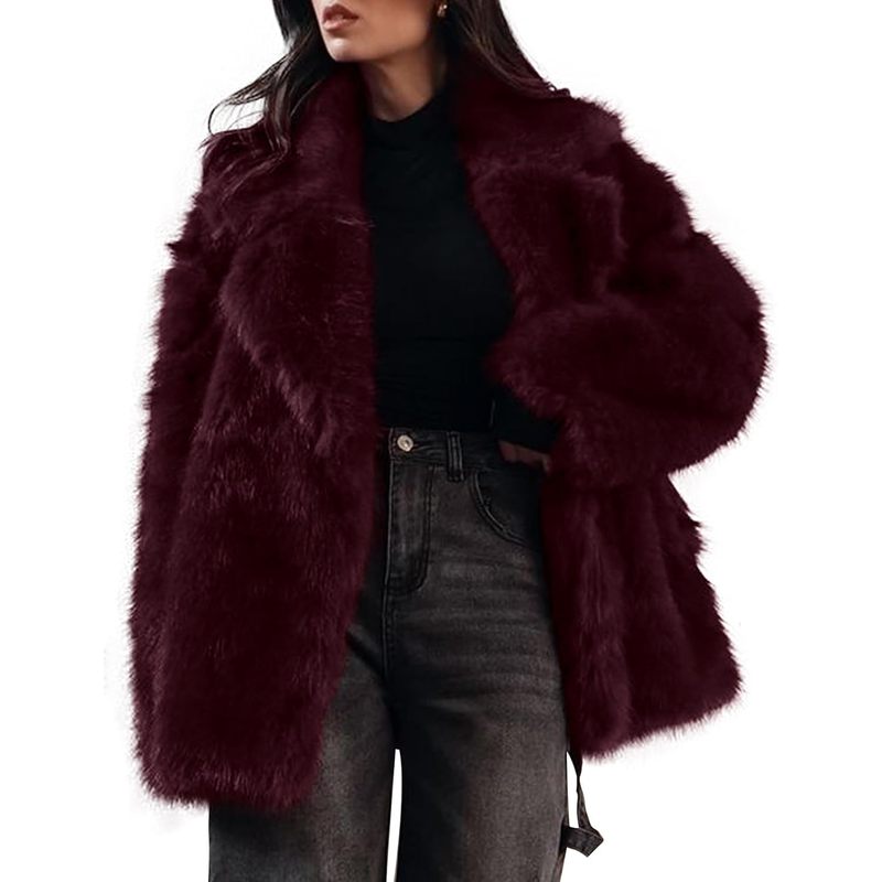 Women's Faux Fur Coats Warm Mid Long Furry Jackets