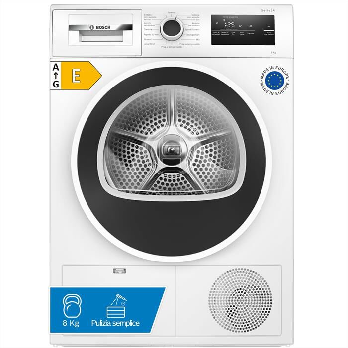 BOSCH - Asciugatrice Serie 4 WTH85208II 8Kg Classe E-Bianco