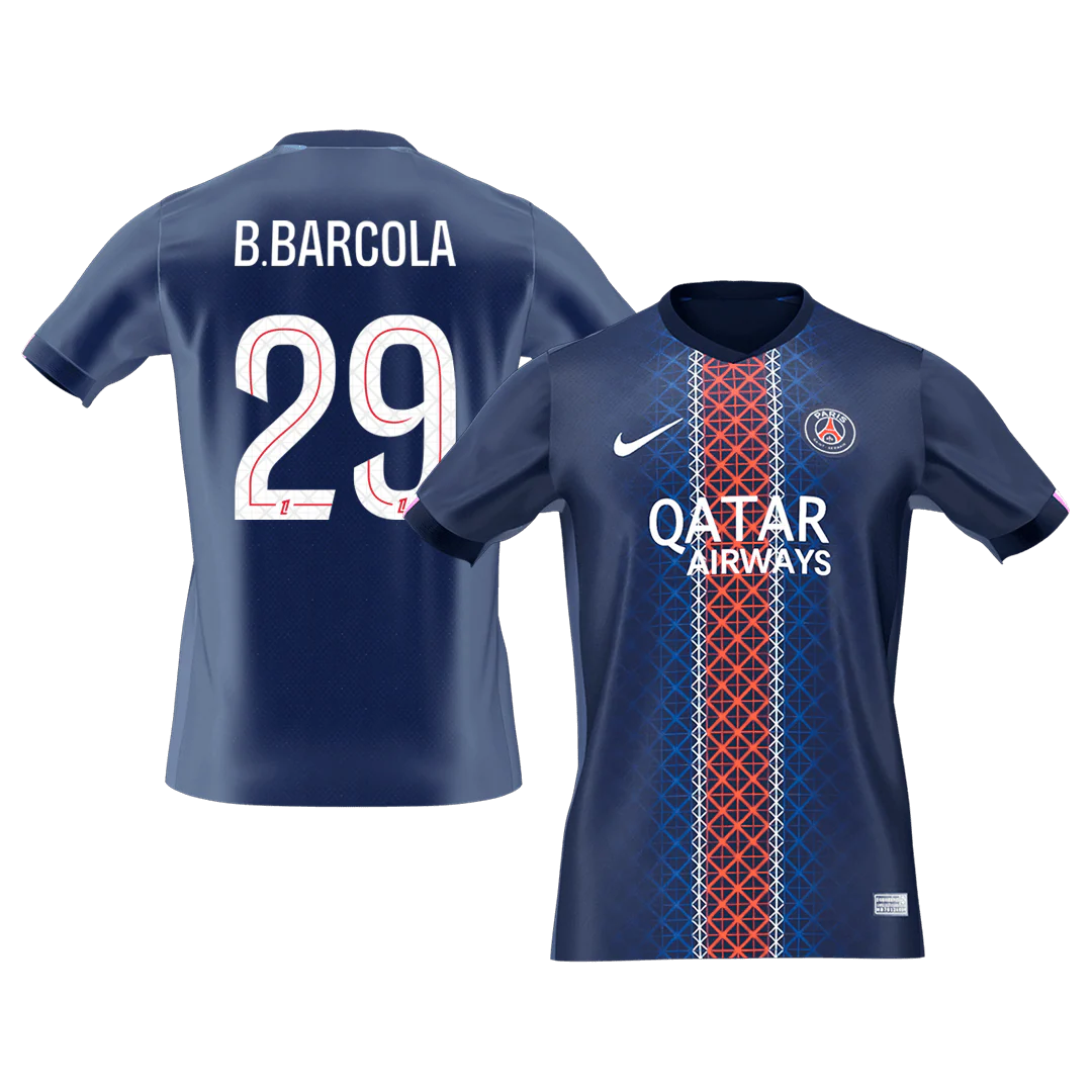 B.BARCOLA #29 PSG Home Soccer Jersey 2025/26