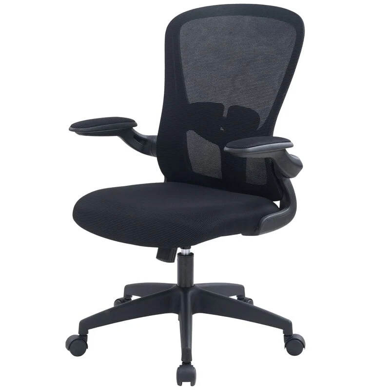 CoolHut Office Chair with Lumbar Support and Flip-up Arms, Ergonomic Desk Chair, Blue