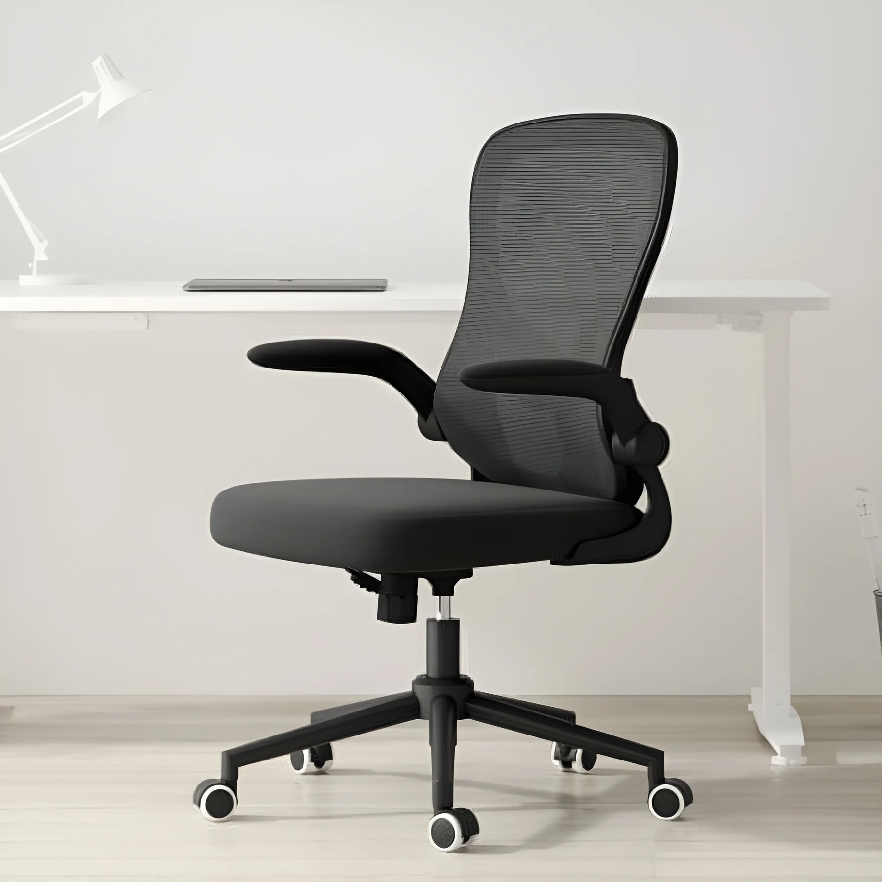Hbada Office Chair, Ergonomic Desk Chair, Computer Mesh Chair with Lumbar Support and Flip-up Arms, Gray