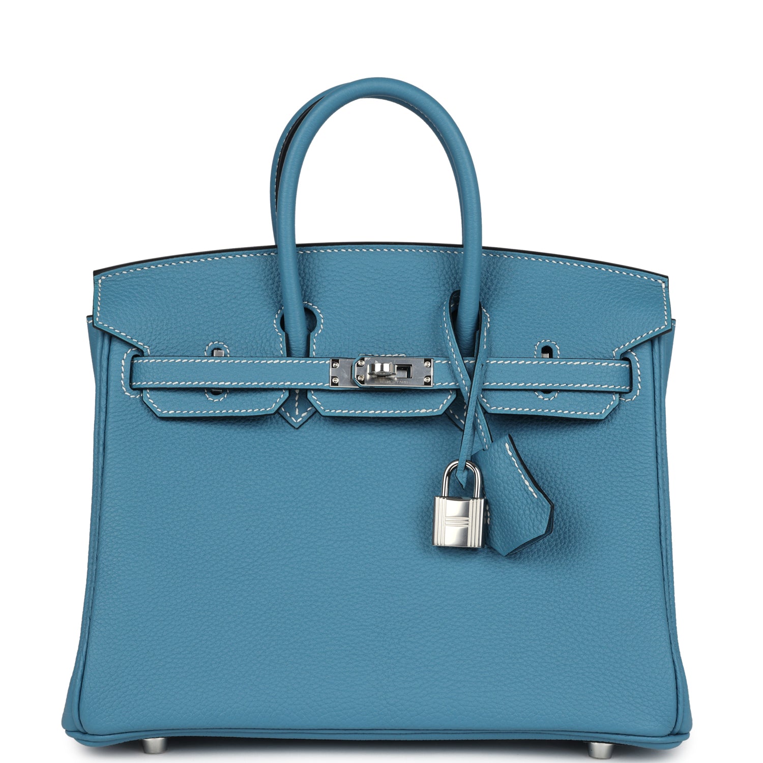 Birkin 25 Blue Jean Togo Palladium Hardware