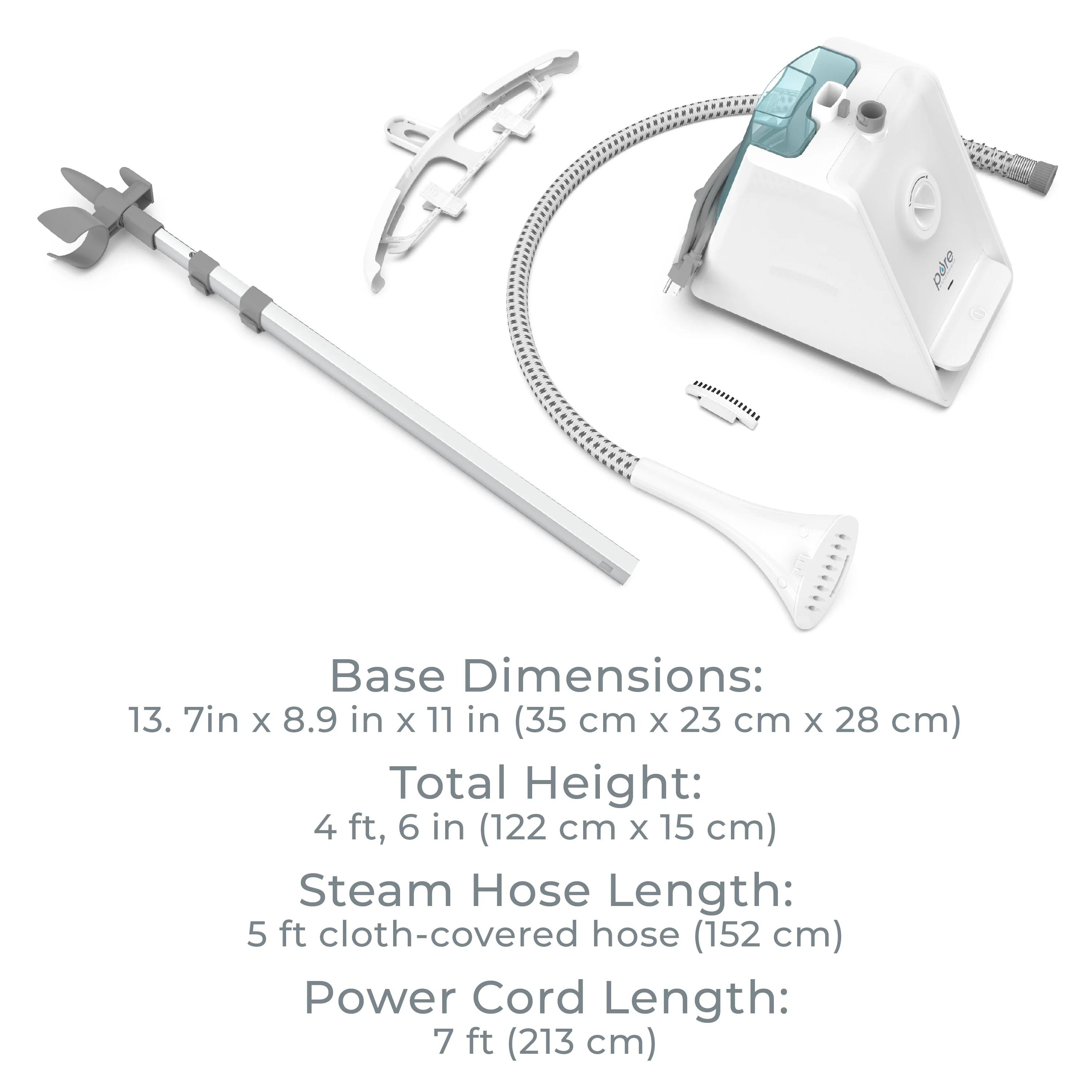 Pure Enrichment PureSteam Pro Upright Clothes Steamer - Professional Standing Garment Steamer & Foot Pedal - Half Gallon Tank with 1 Hr of Sanitizing Steam at 4 Heat Levels that Heats in 45 Seconds