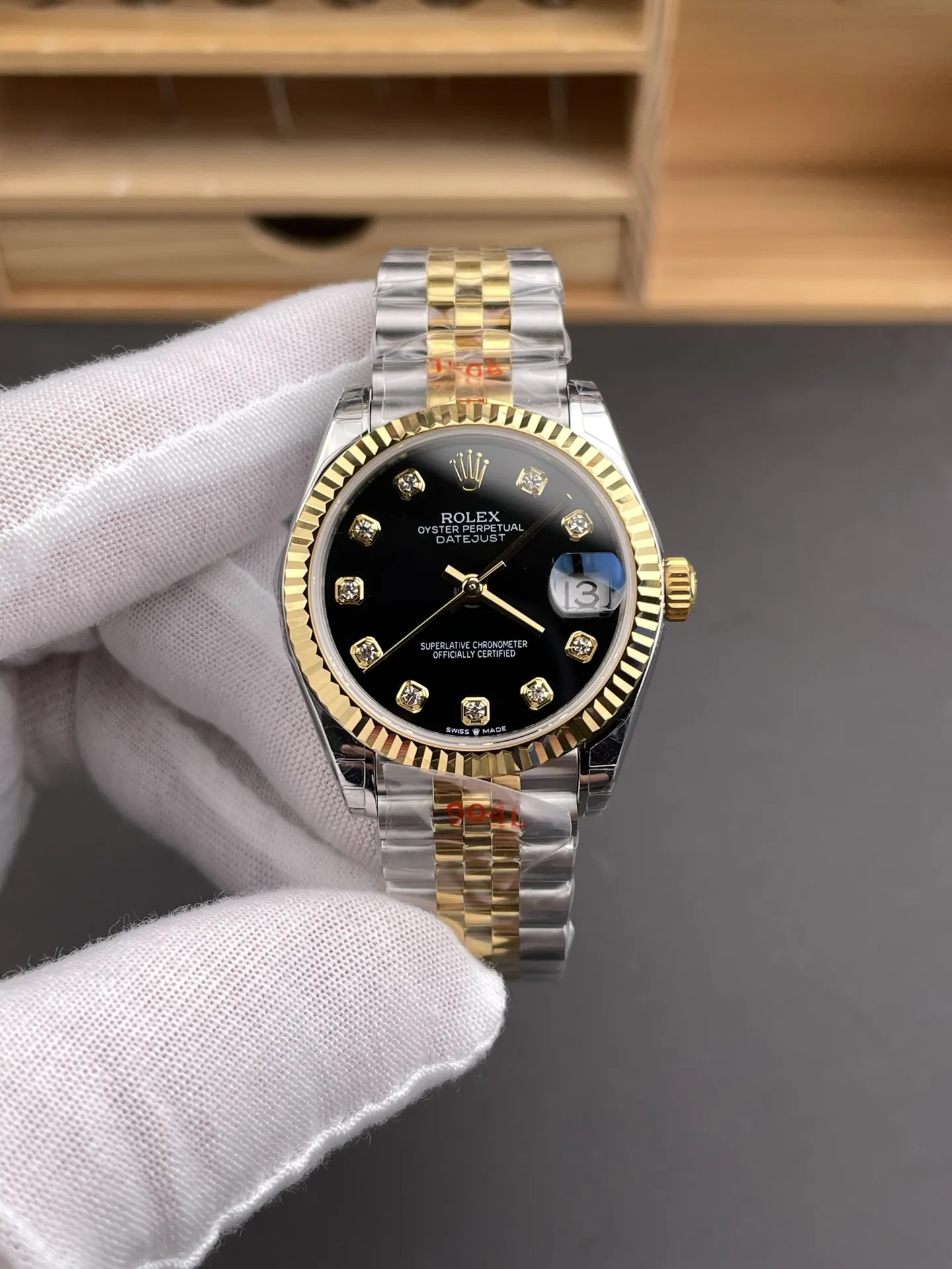 Rolex Datejust Two-Tone Black Ladies 31mm