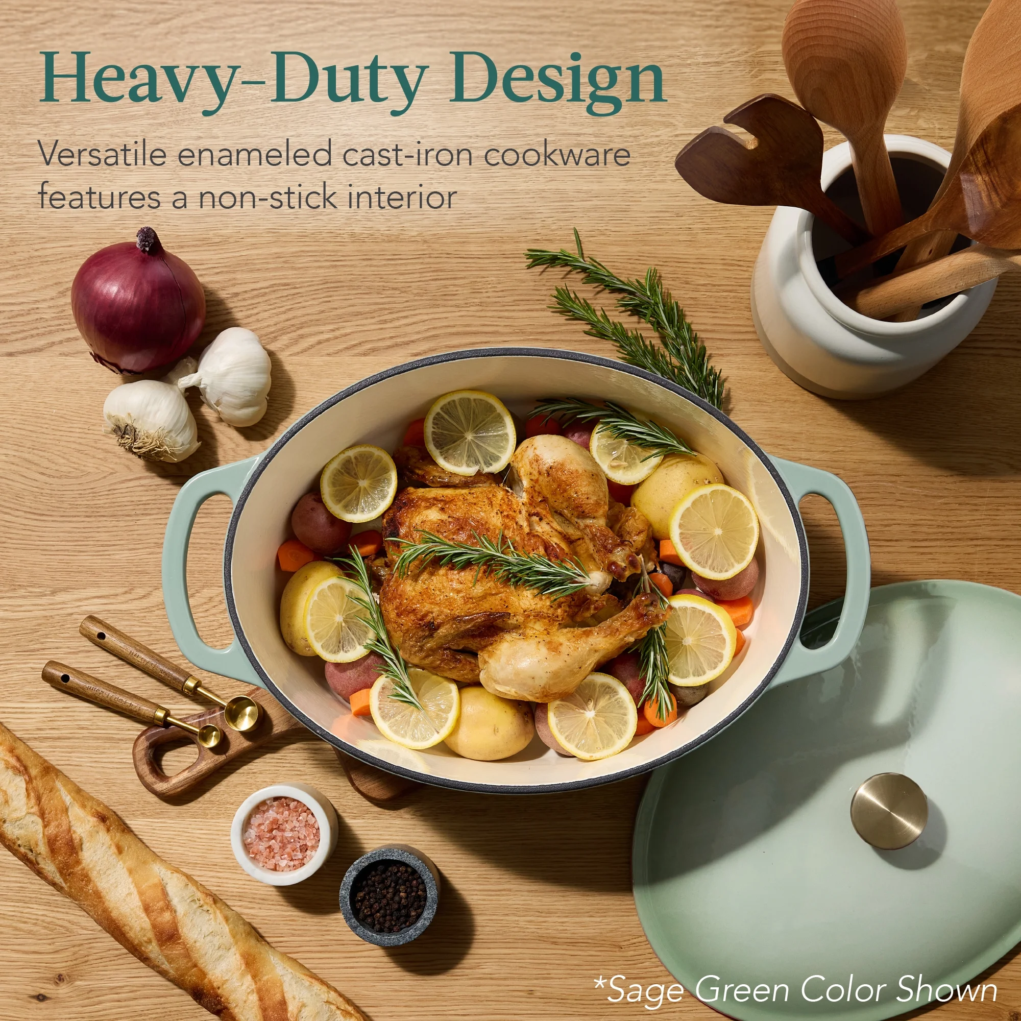Best Choice Products Oval 7.5 Quart Cast-Iron Dutch Oven, Heavy-Duty w/ Enamel, Side Handles - Vanilla Buttercream