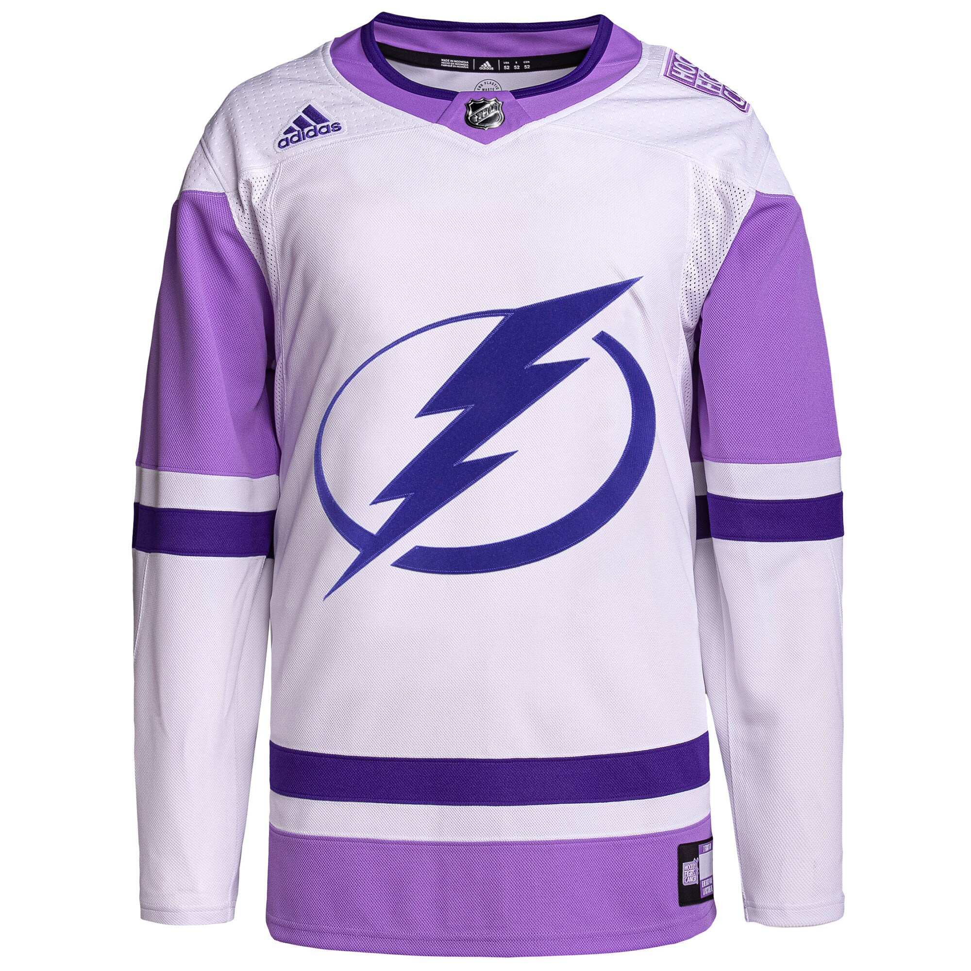 Tampa Bay Lightning  Hockey Fights Cancer Primegreen  Custom Jersey – White/Purple
