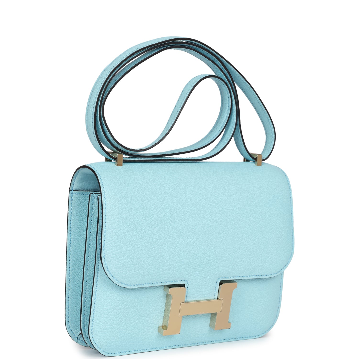 Constance 18 Bleu Zephyr Chevre Permabrass Hardware