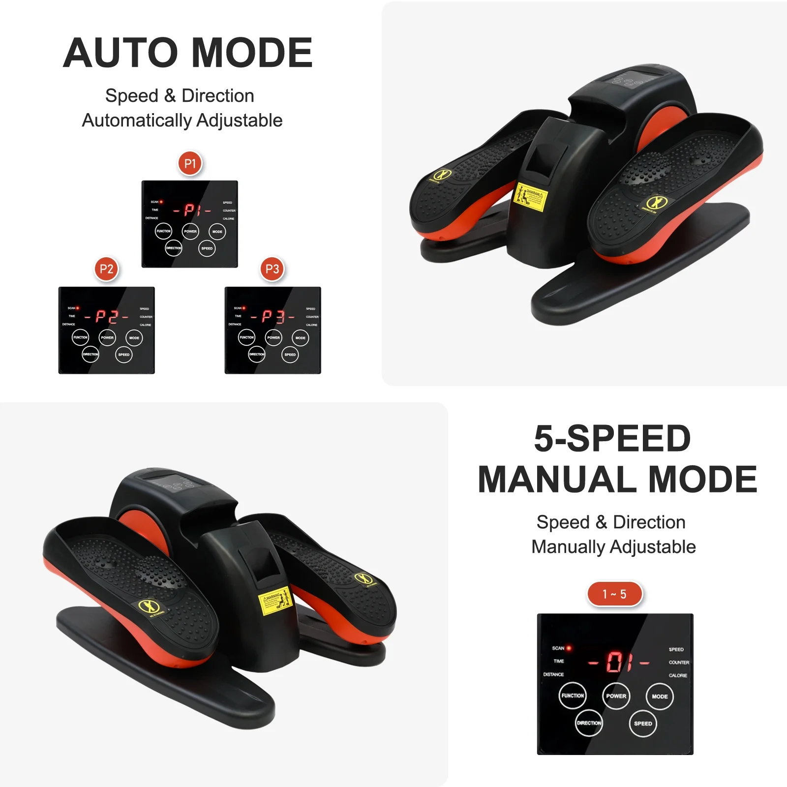 CATGOOD Under Desk Elliptical, Electric Seated Foot & Leg Pedal Exerciser While Sitting for Seniors