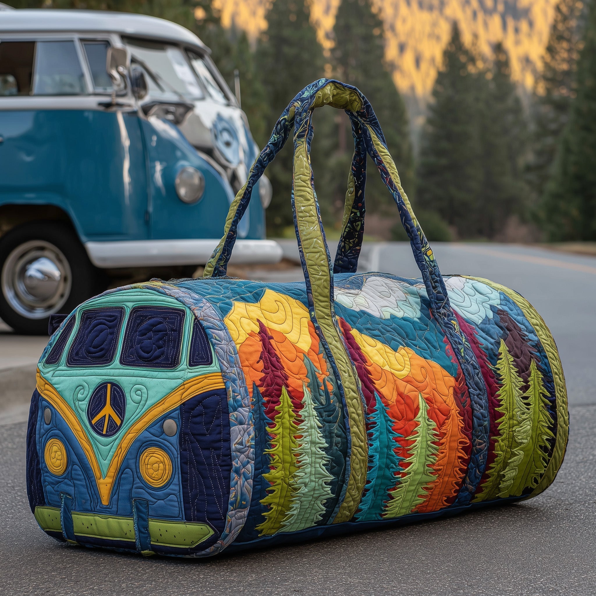 Hippie Vibe Quilted Duffle Bag GFTONL5858