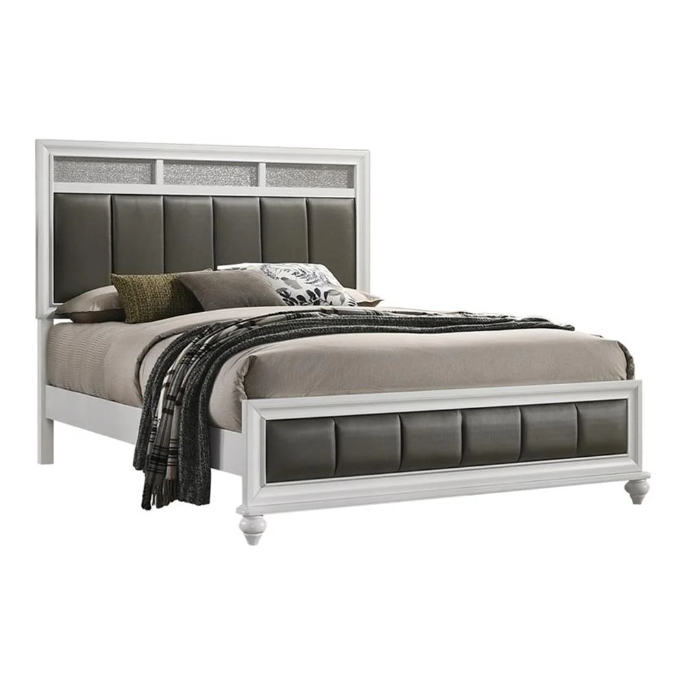 Maklaine 5-piece California King Panel Wood Bedroom Set White and Gray