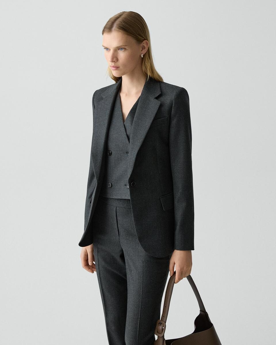 Lynnia Blazer in Sleek Flannel
