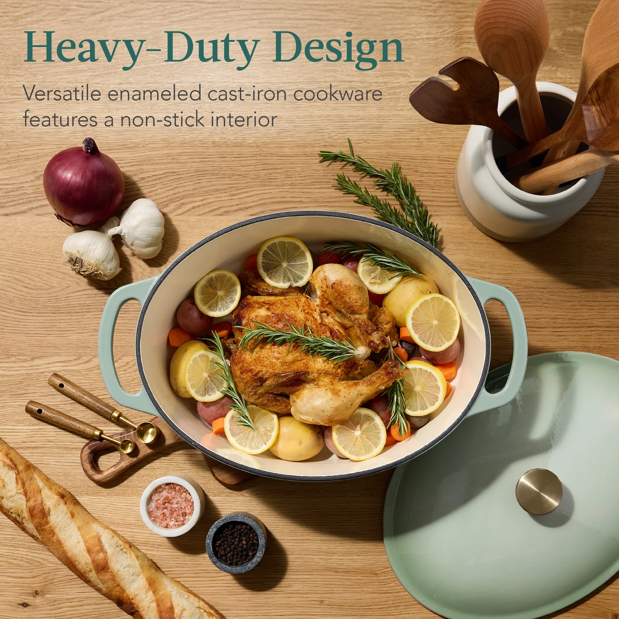 Best Choice Products Oval 7.5 Quart Cast-Iron Dutch Oven, Heavy-Duty w/ Enamel, Side Handles - Vanilla Buttercream
