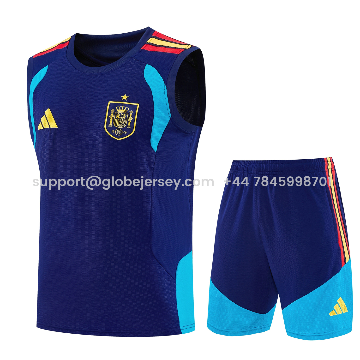 Spain 2026 Vest Training Set - Dark Blue Vest and Shorts
