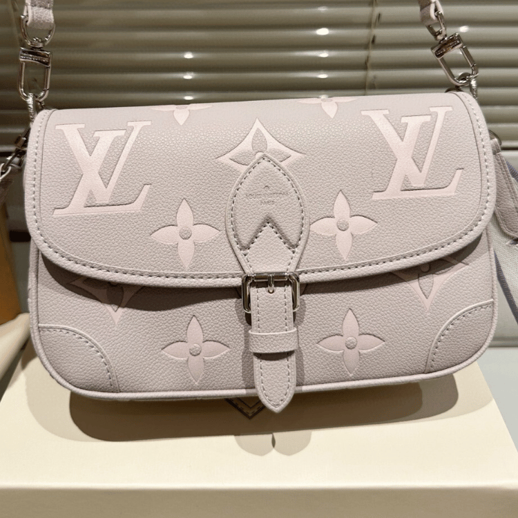Louis Vuitton Diane Bag Empreinte Leather Light Beige 9 Inches M14214