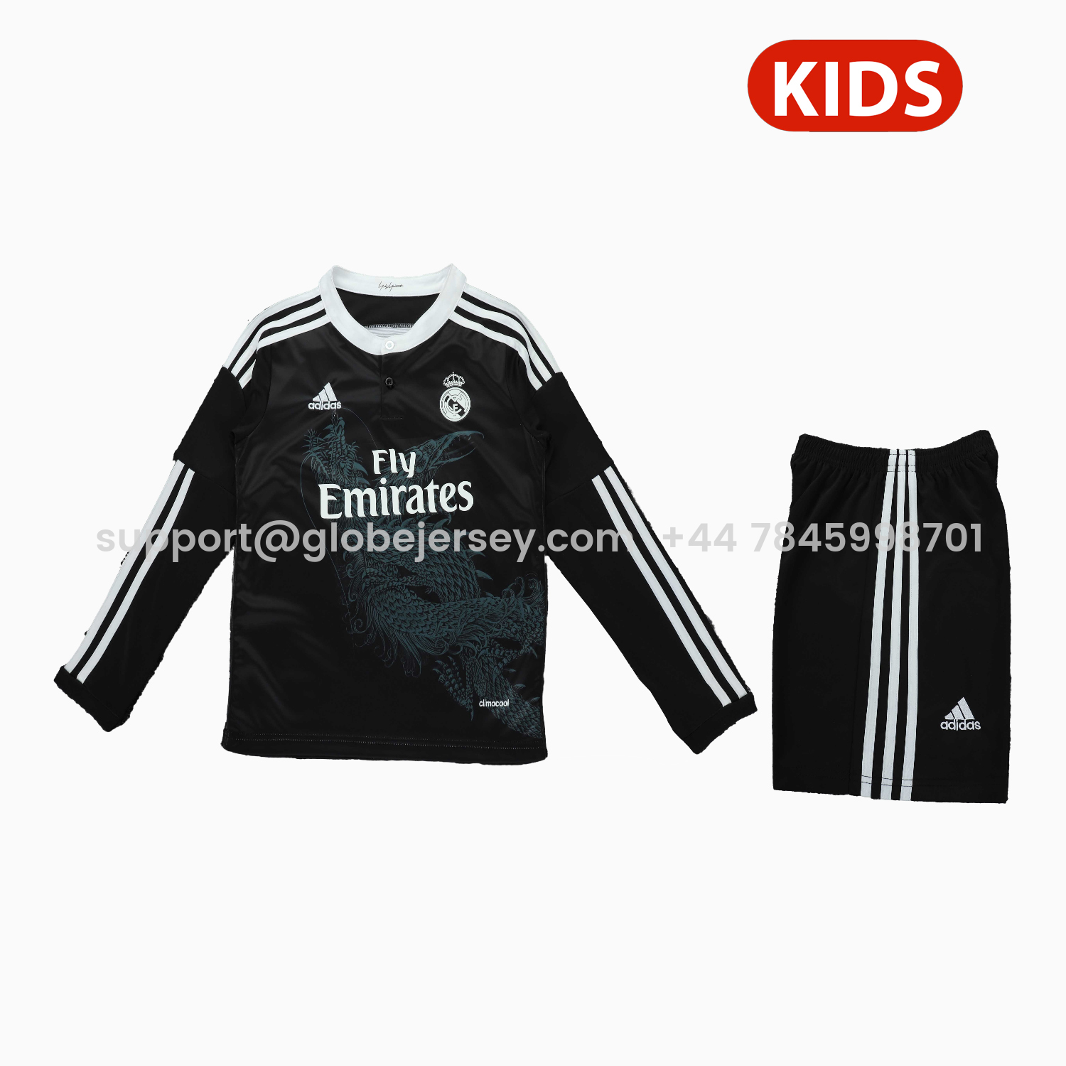 Retro Real Madrid 2014-15 Third Long Sleeves Kids Kit