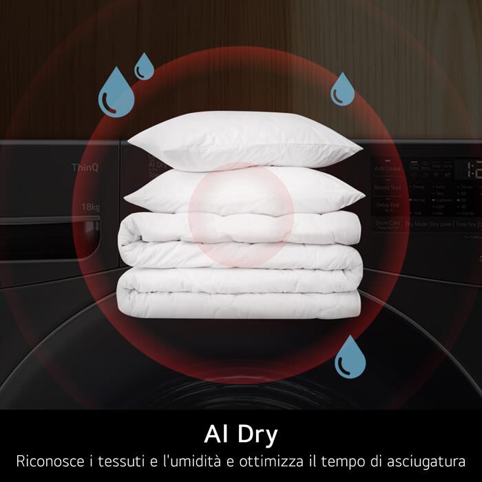 LG - Asciugatrice RH18U8AVCW 18Kg Classe D-Bianco