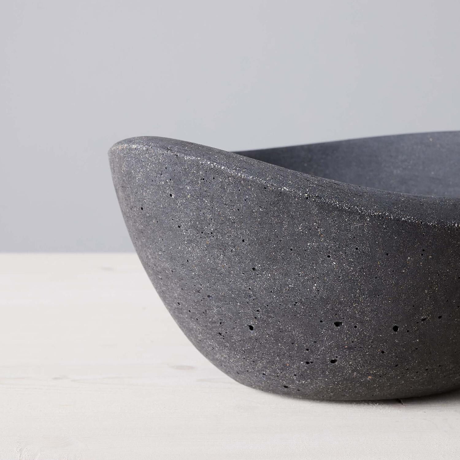 TerraFlame Wave Table Top Fire Bowl Gel Fuel - Stone Cast - Graphite