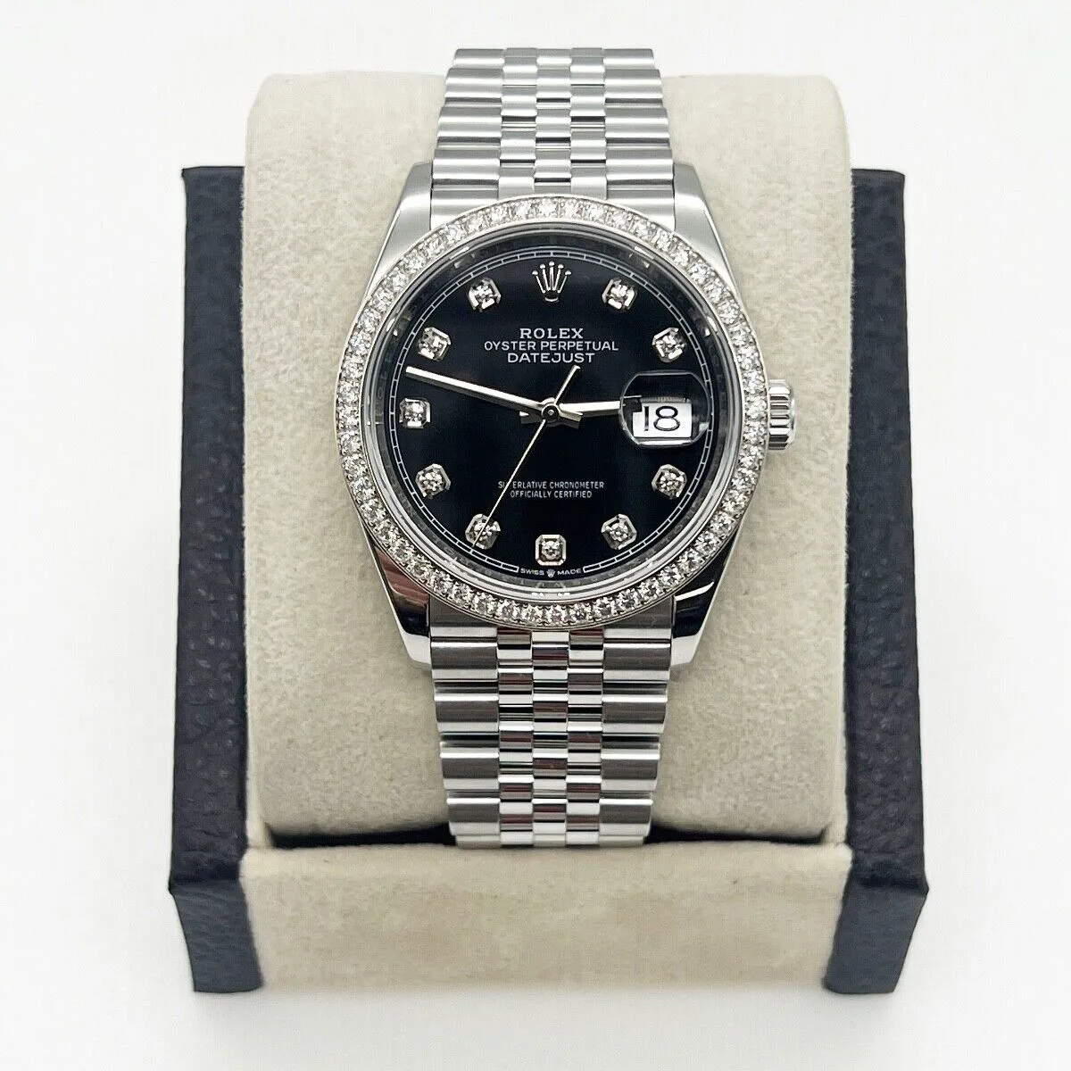 【Super Clone】RLX  Datejust 36mm 126284 Black Dial Jubilee bracelet