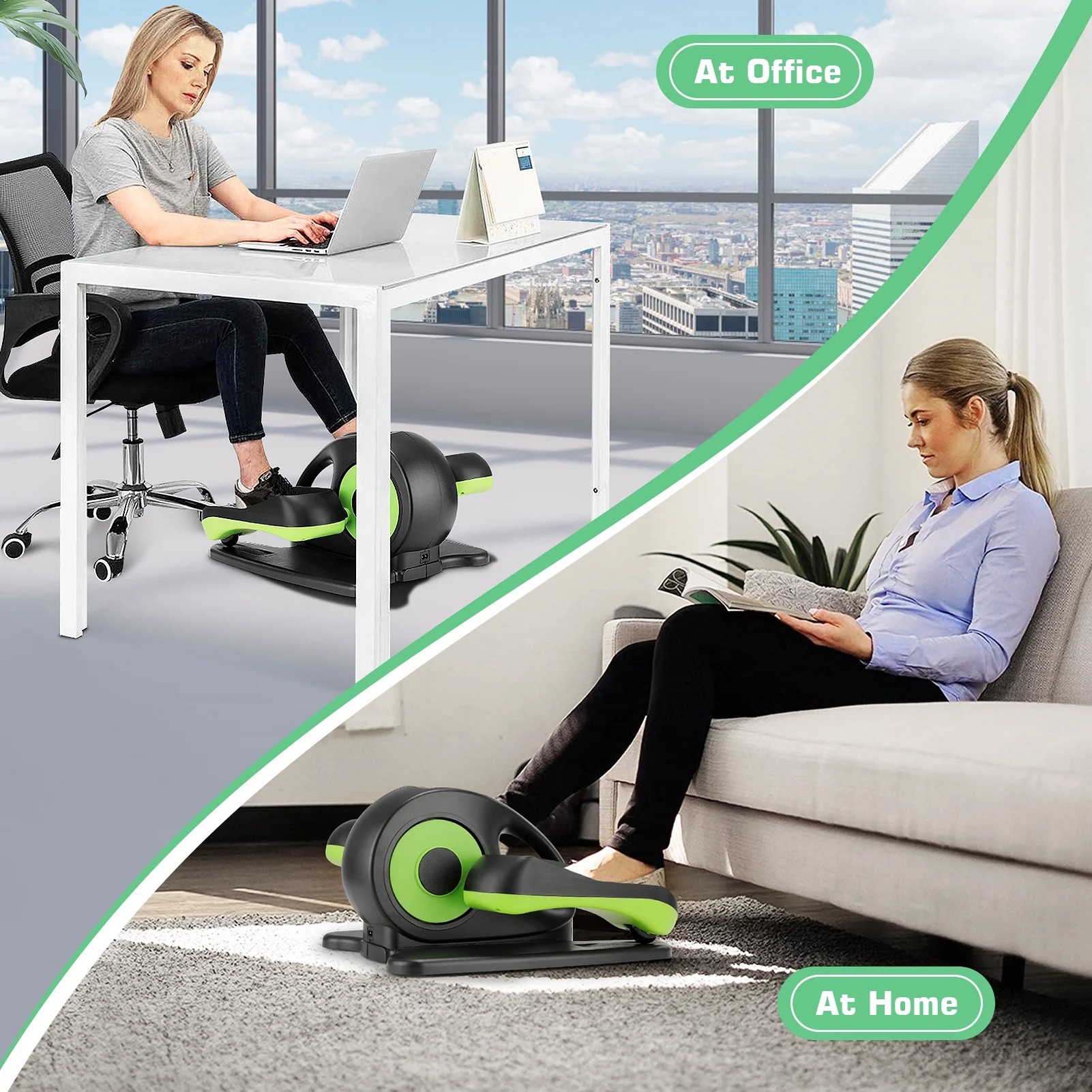 Elliptical Machine, Under Desk Elliptical with Remote Control, Quiet Home Ellipse Exerciser for Seniors
