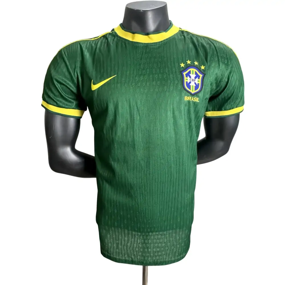 1998 Brazil Green Retro Jersey - Player Edition