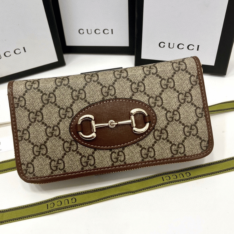 Gucci Horsebit 1955 Zip-Around Wallet Gg Supreme 7.5 Inches