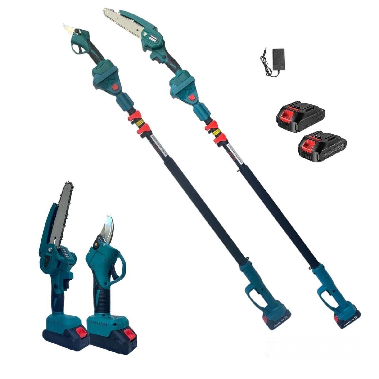 KIT POTATURA A BATTERIE: MOTOSEGA + FORBICI + ASTA 220CM.