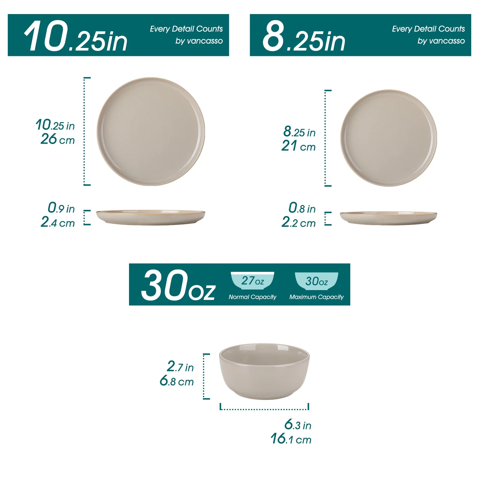 Malacasa 24 Pcs Dinnerware Sets, Stoneware Plates and Bowls Set, Tableware Dishwasher Microwave Safe, Serves For 6 people, Brown
