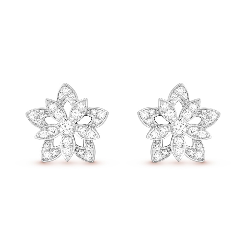Lotus openwork earrings mini model