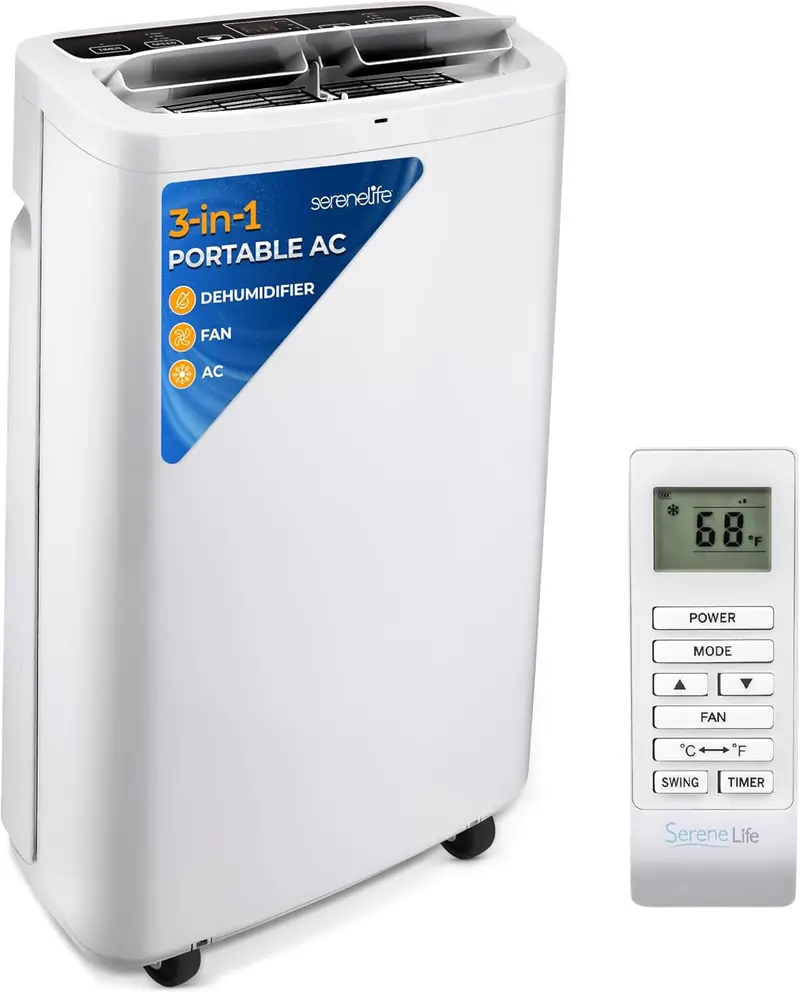 10000 BTU 4-in-1 Portable AC Unit – Cooling. Heating. Dehumidifying & Fan Functions. Remote Control. Window Mount & 24-Hour Timer