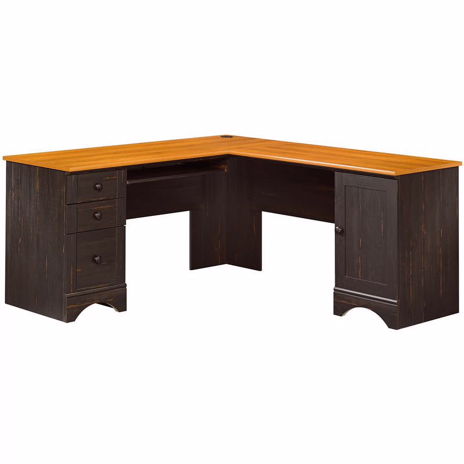 Pemberly Row Corner Computer Desk in Curado Cherry