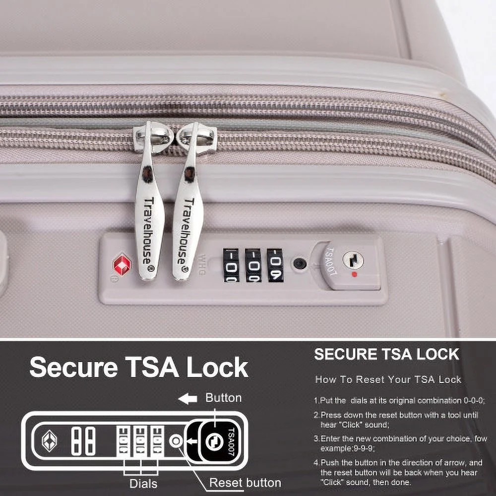 3 Piece Luggage Set Expandable Suitcases Set with Spinner Wheels & TSA Locks, Black