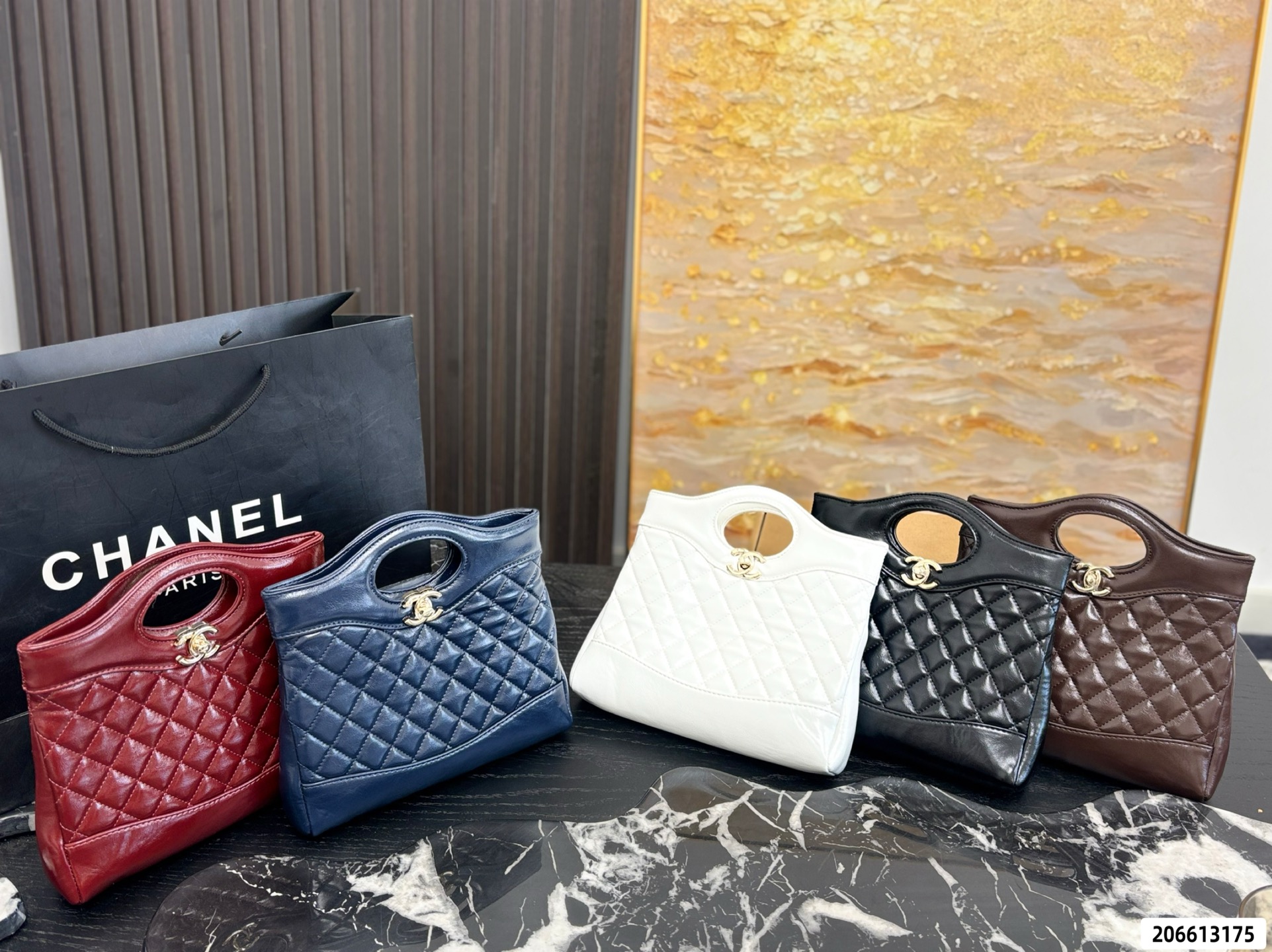 Chanel Quilted Leather Cutout Handle Tote Bag