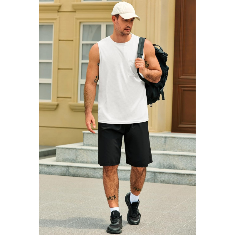 Men's Casual Tank Tops Waffle Knit Sleeveless
