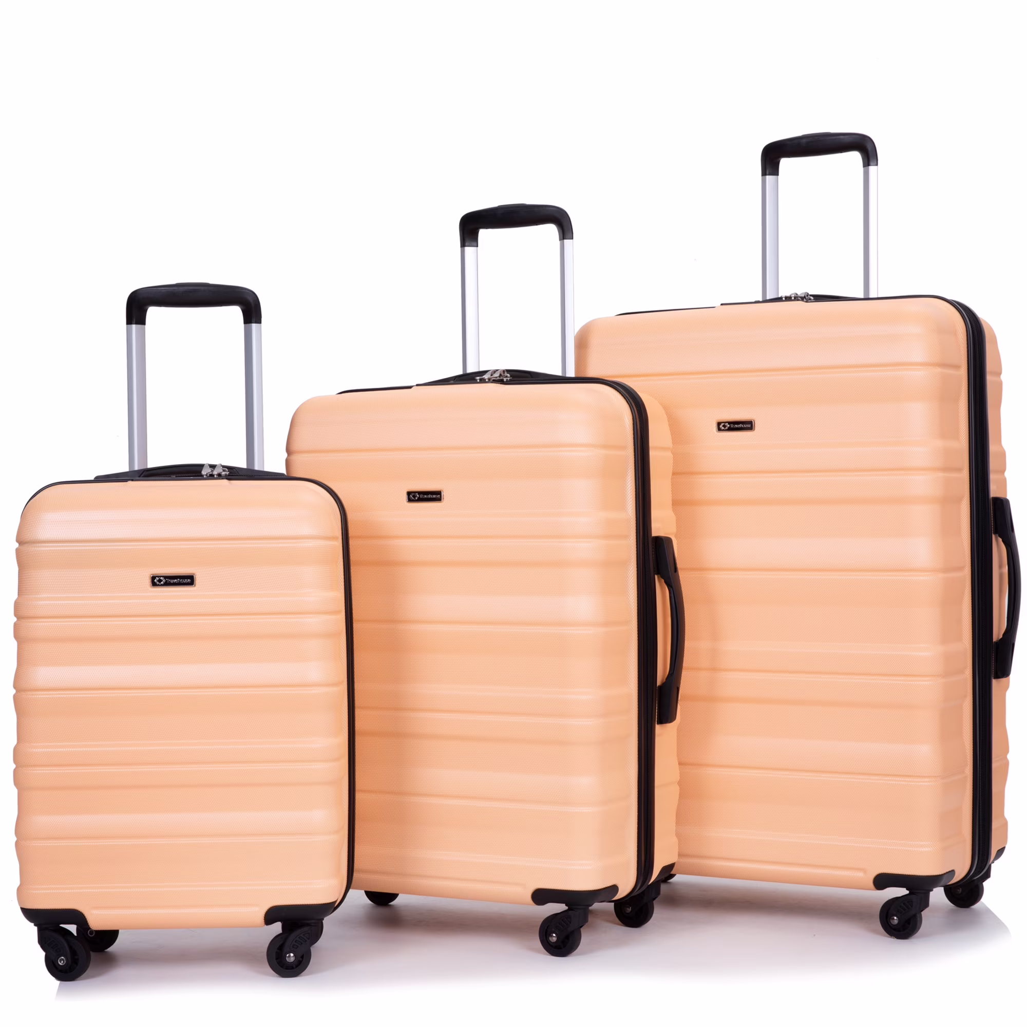PAPROOS Hardside Luggage Set, 3 Piece 21in 25in 29in Carry on Suitcases Set with 2 Hooks and TSA Lock, Modern Lightweight Luggage Set, Hardshell Expandable Suitcase Set for Family Travel, Black