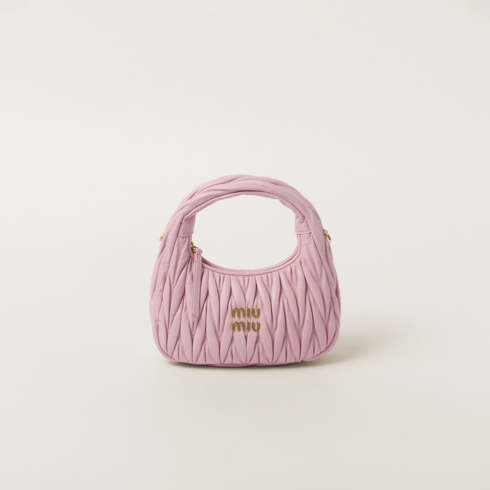 Wander matelassé nappa leather hobo bag