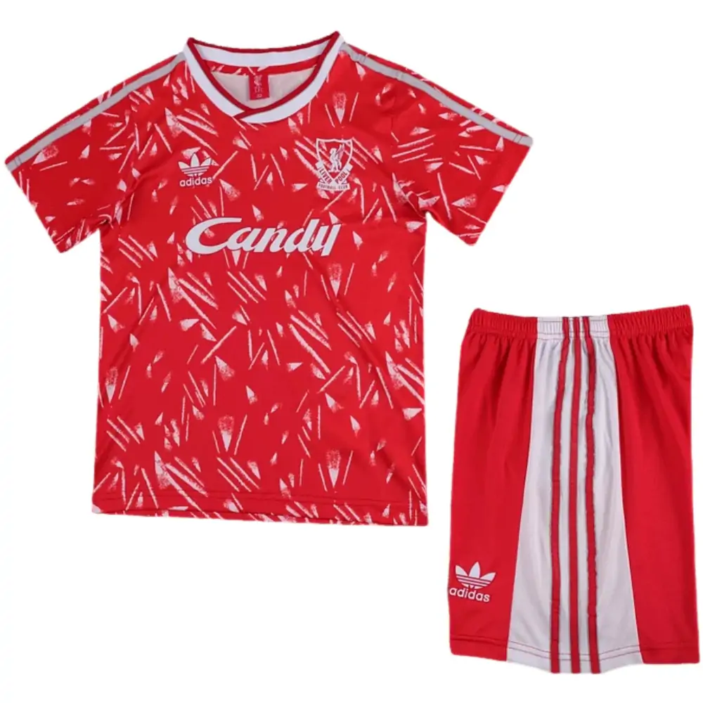 1989-91 Liverpool Home Retro Children's Jersey Set - Fans Edition