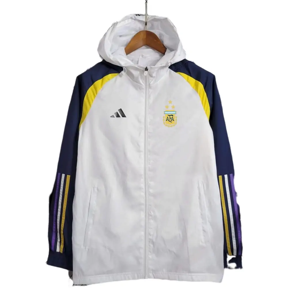 2023/2024 Argentina national team white long-sleeved windbreaker