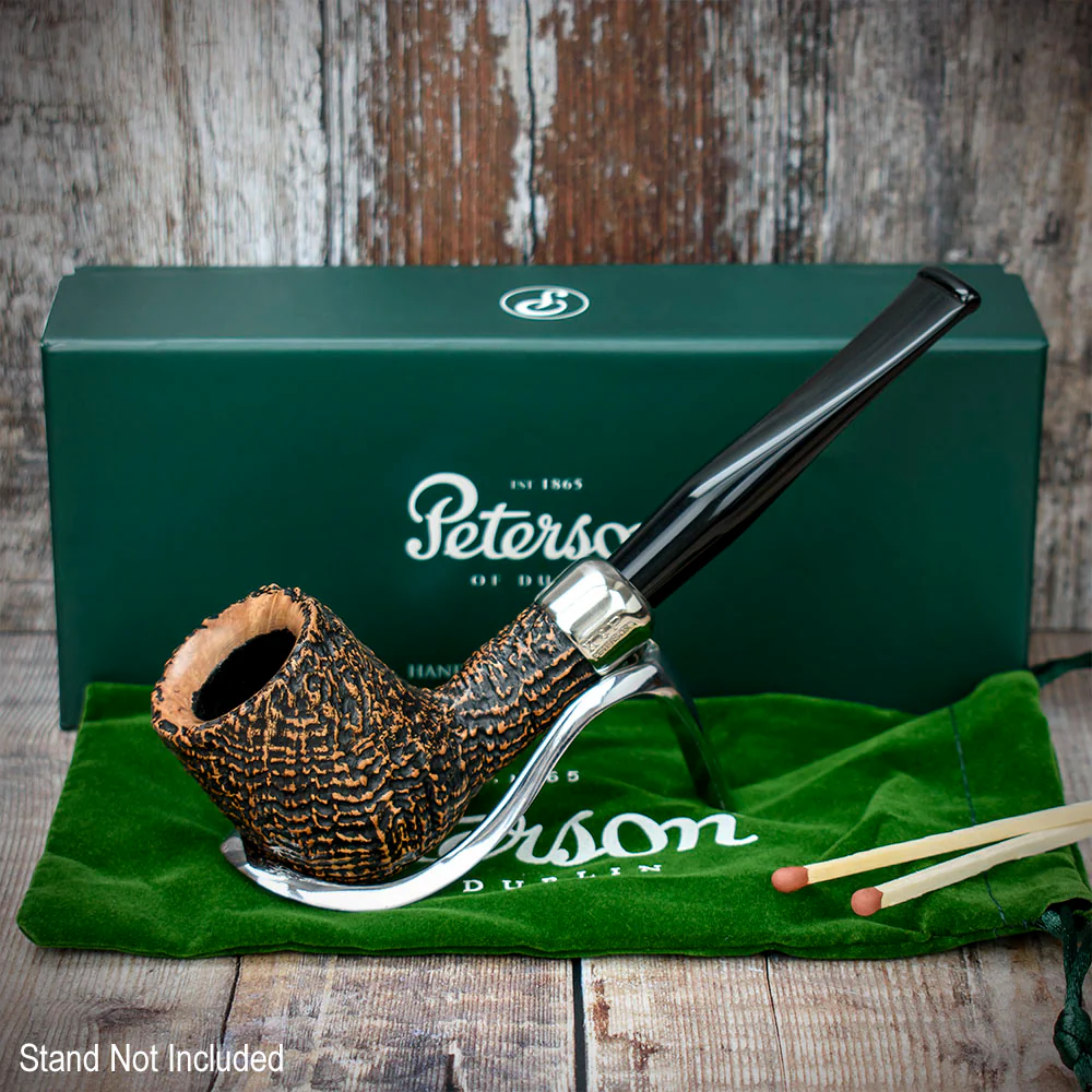 Peterson of Dublin Arklow Sandblasted Briar Smoking Pipe - Shape 107 - 9mm