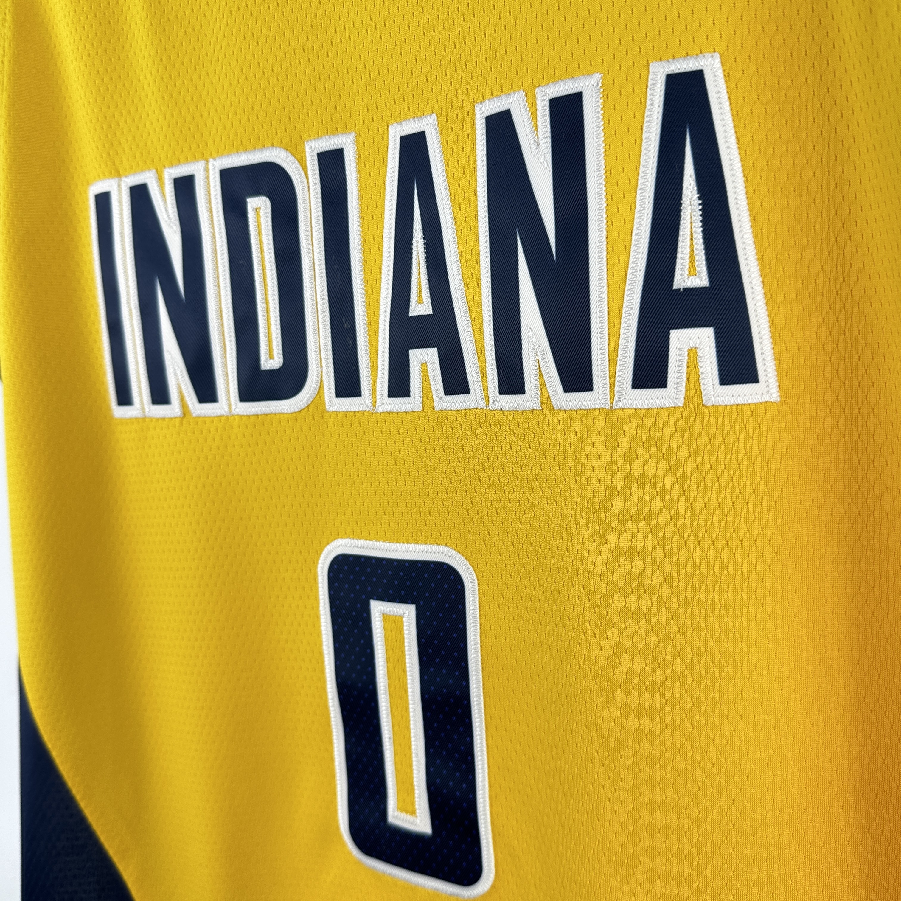 Embroidered 23rd season Pacers Jumpman No. 0 Haliburton