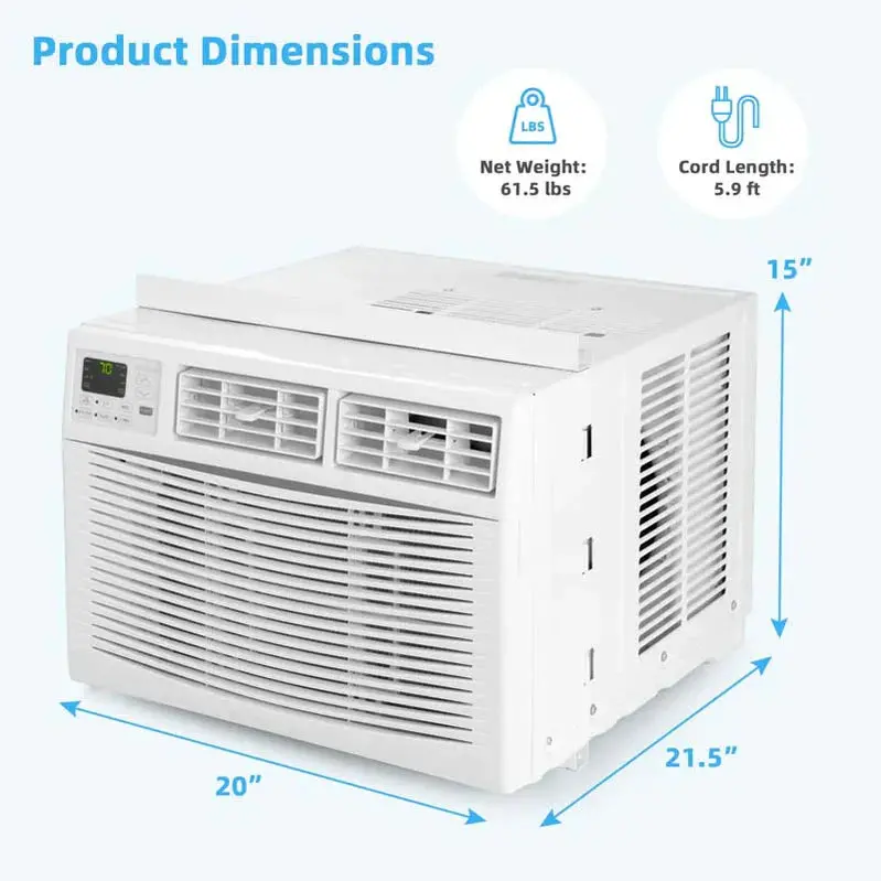 10.000 BTU Energy Star Window Air Conditioner – Quiet 3-in-1 Unit with Dehumidifier & Eco Mode
