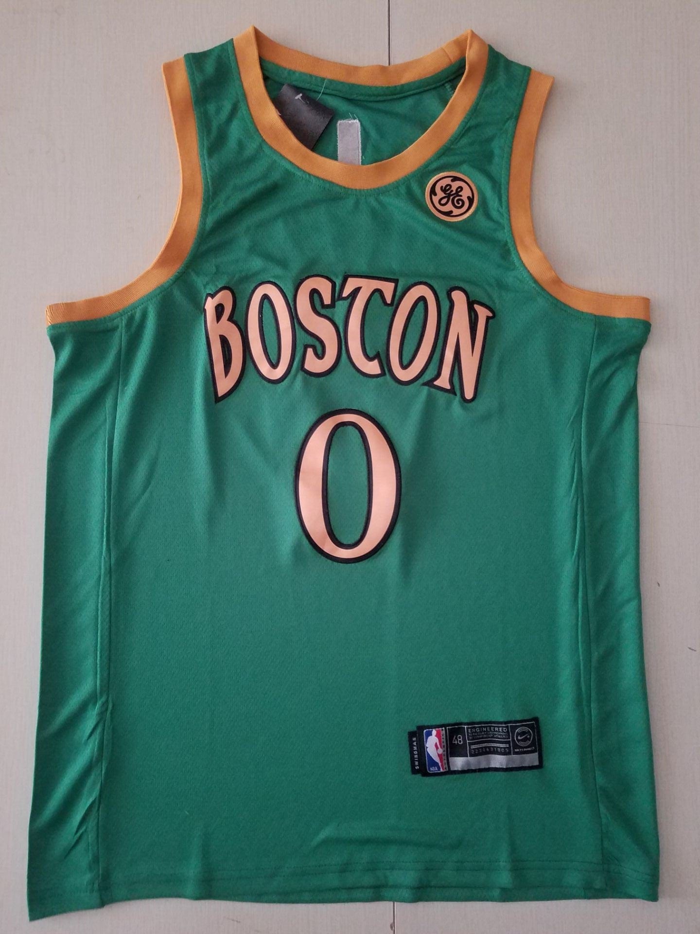 Men's Boston Celtics Jayson Tatum #0 NBA Green Swingman  Jersey