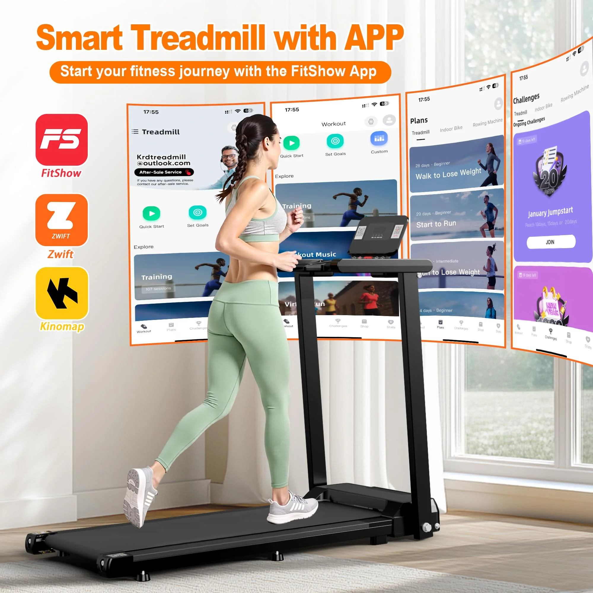 [TREADMILL CLEARANCE] FYC 2.5HP Folding Treadmill with Adjustable Height Desk & Incline - Compact Electric Treadmill Bluetooth Speaker for Running Walking Foldable Portable  (Silver)