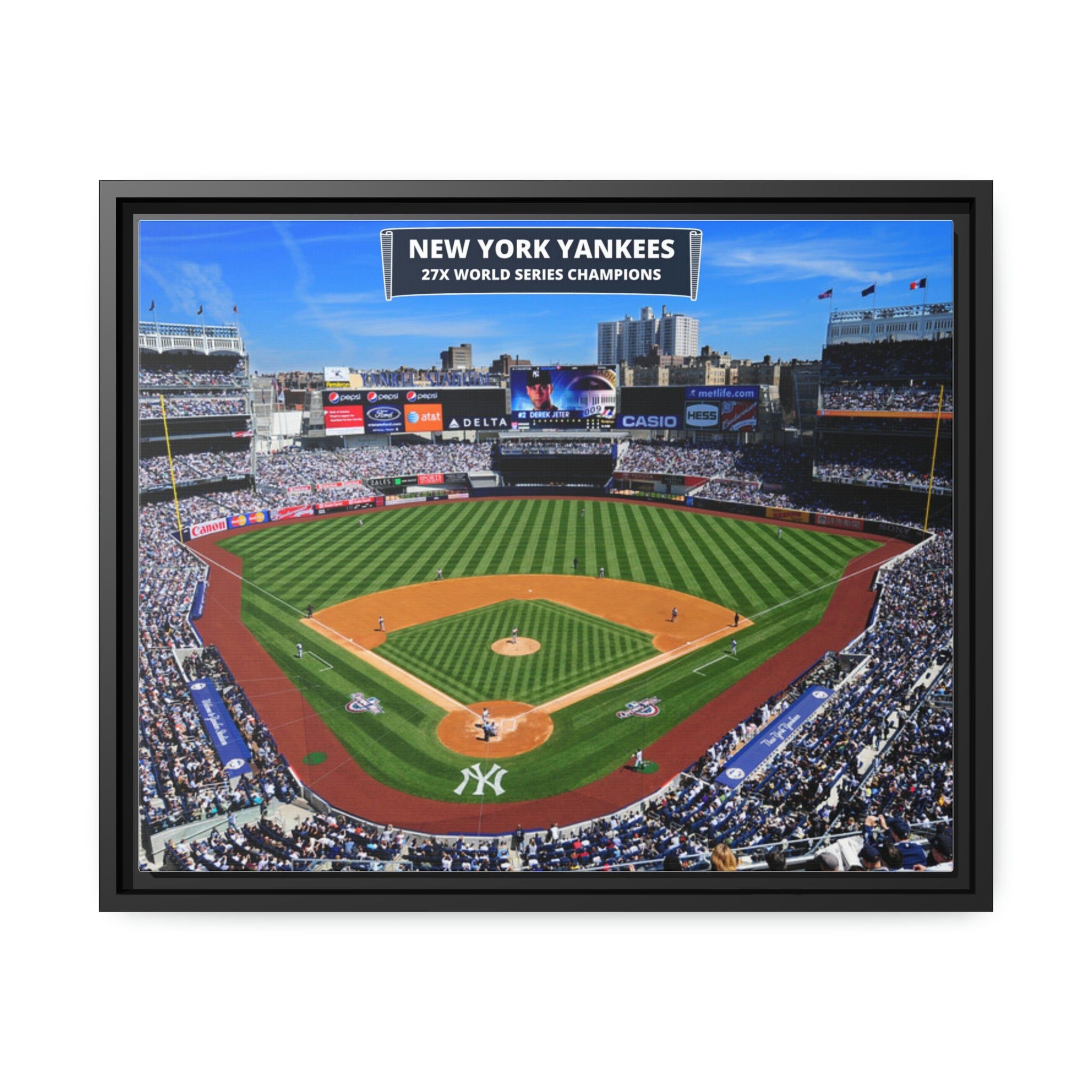Yankee Stadium New York Yankees 27x World Series Champions Premium Wall Art Framed Canvas