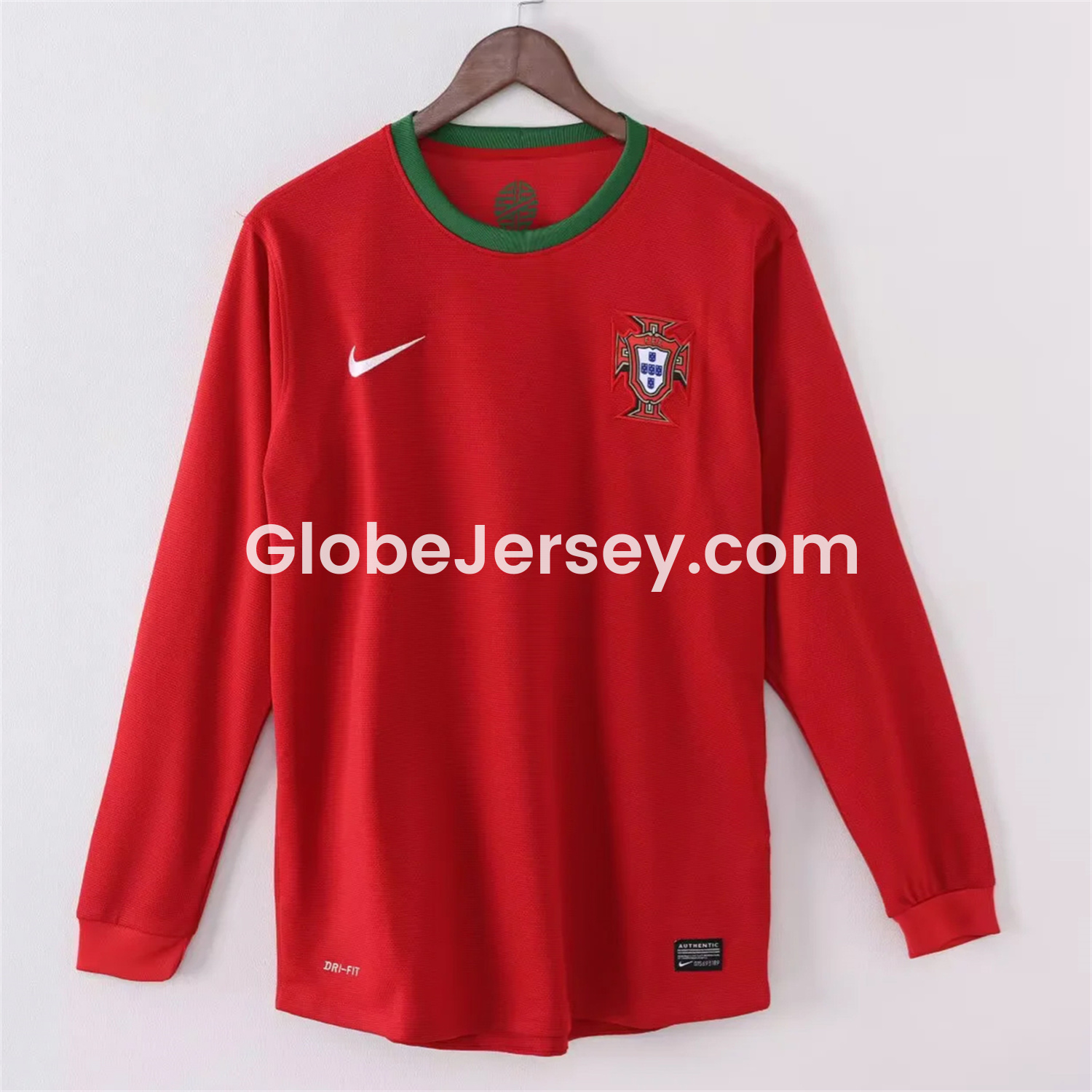 Retro Portugal 2012 Home Long Sleeves Jersey