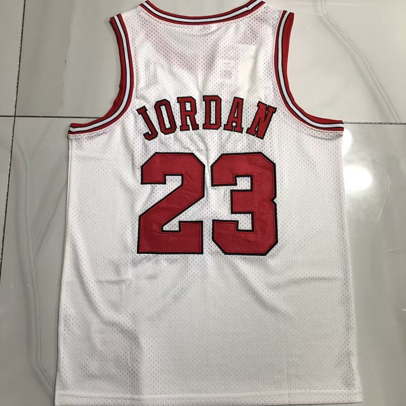Bulls 23#AU dense embroidery white 97-98 championship