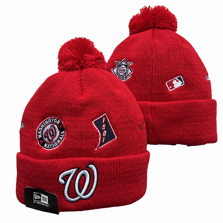 Washington Nationals New Era Cuffed Knit Hat with Pom