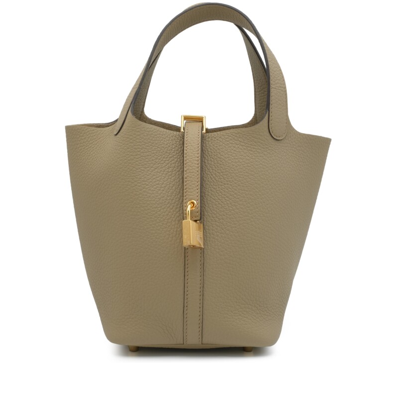 Beige Marfa Clemence Picotin Lock 18 Gold Hardware