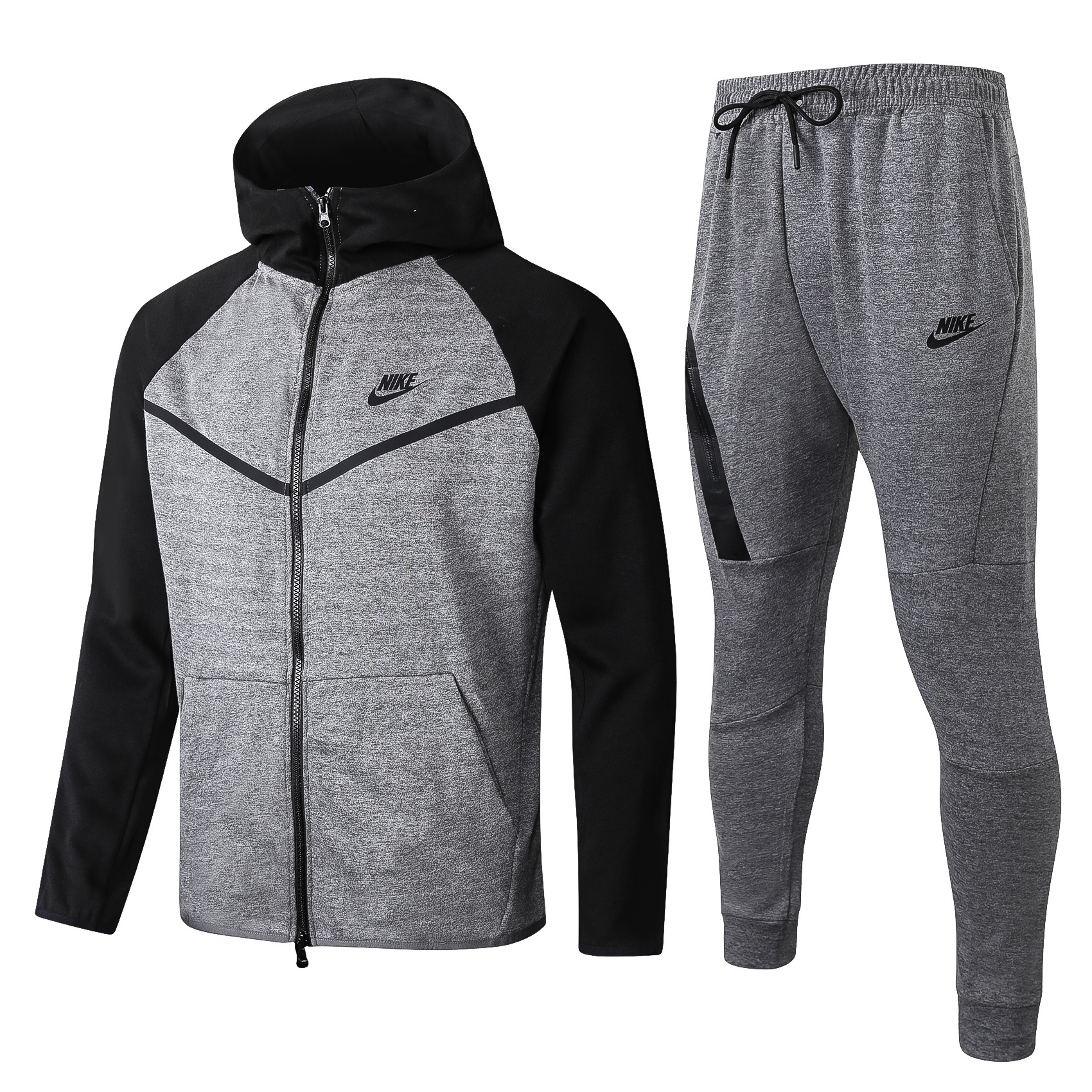 2024-25 Nike (Grey Pocket) Winter Hooded Long-Sleeve Padded Jersey - Adult Set